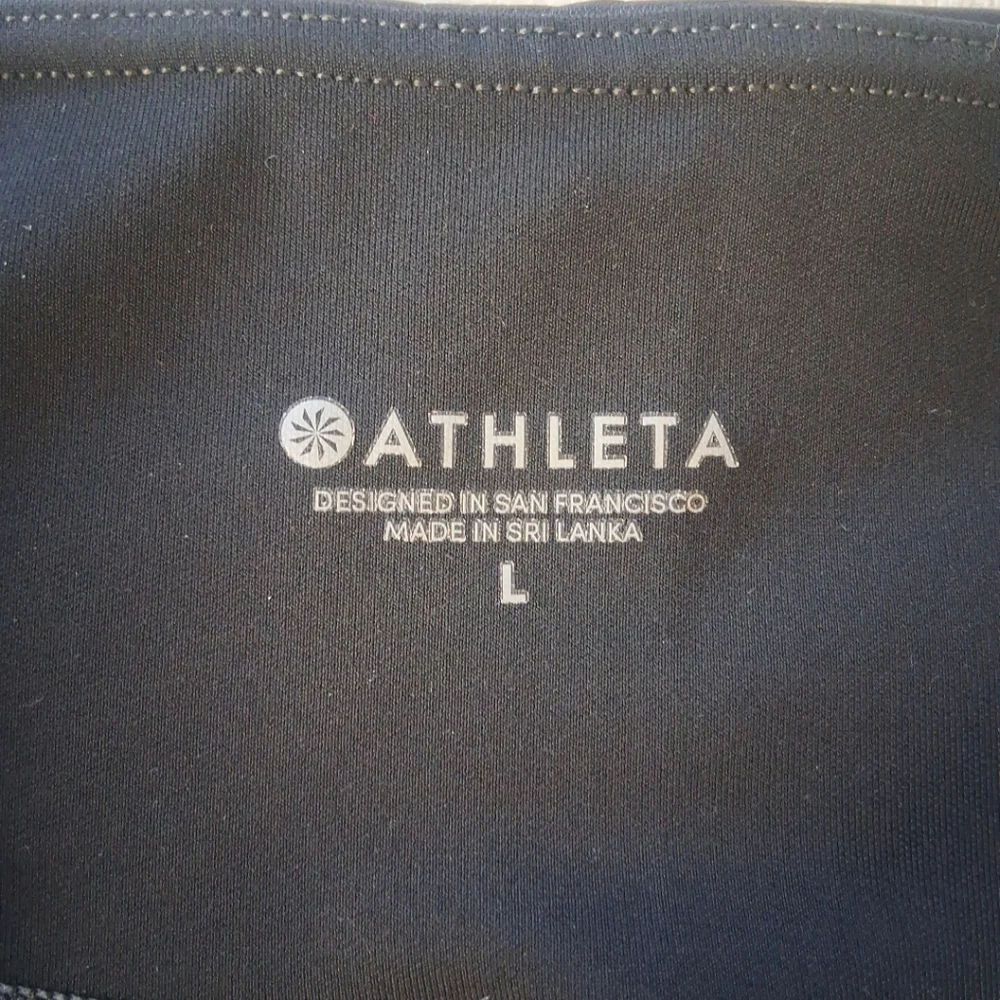 ATHLETA Black Faux Leather Pull On Chic Pants  Leggings Sz Large